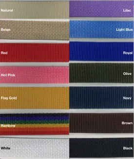 1" Poly Webbing - 20 Continuous Yards - MANY COLORS AVAILABLE - Made in USA!