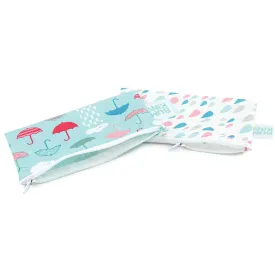 Bumkins - Reusable Snack Bags (2 pk Small) - Cloud/Raindrops