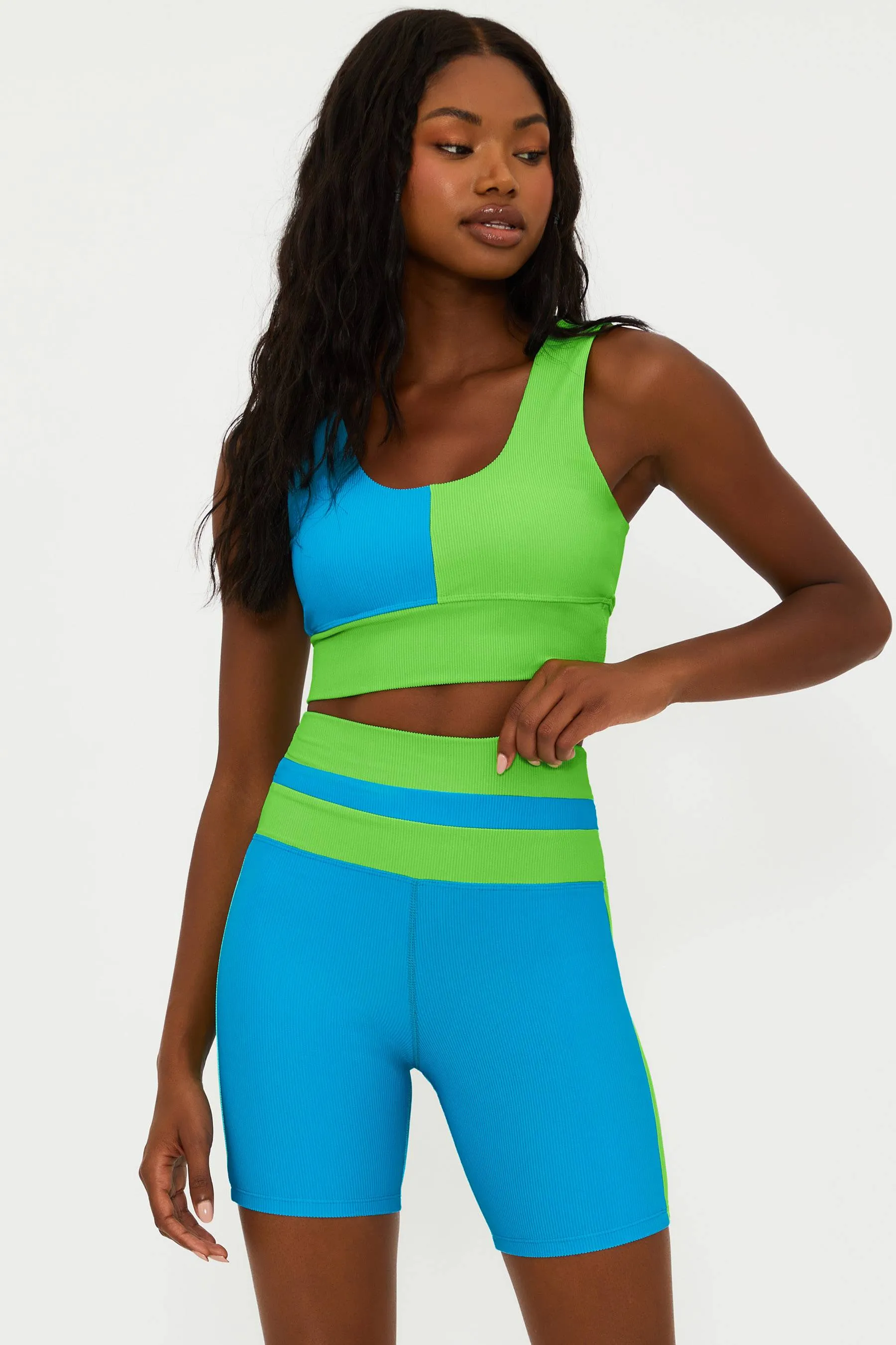 Carina Top Palm Green Colorblock