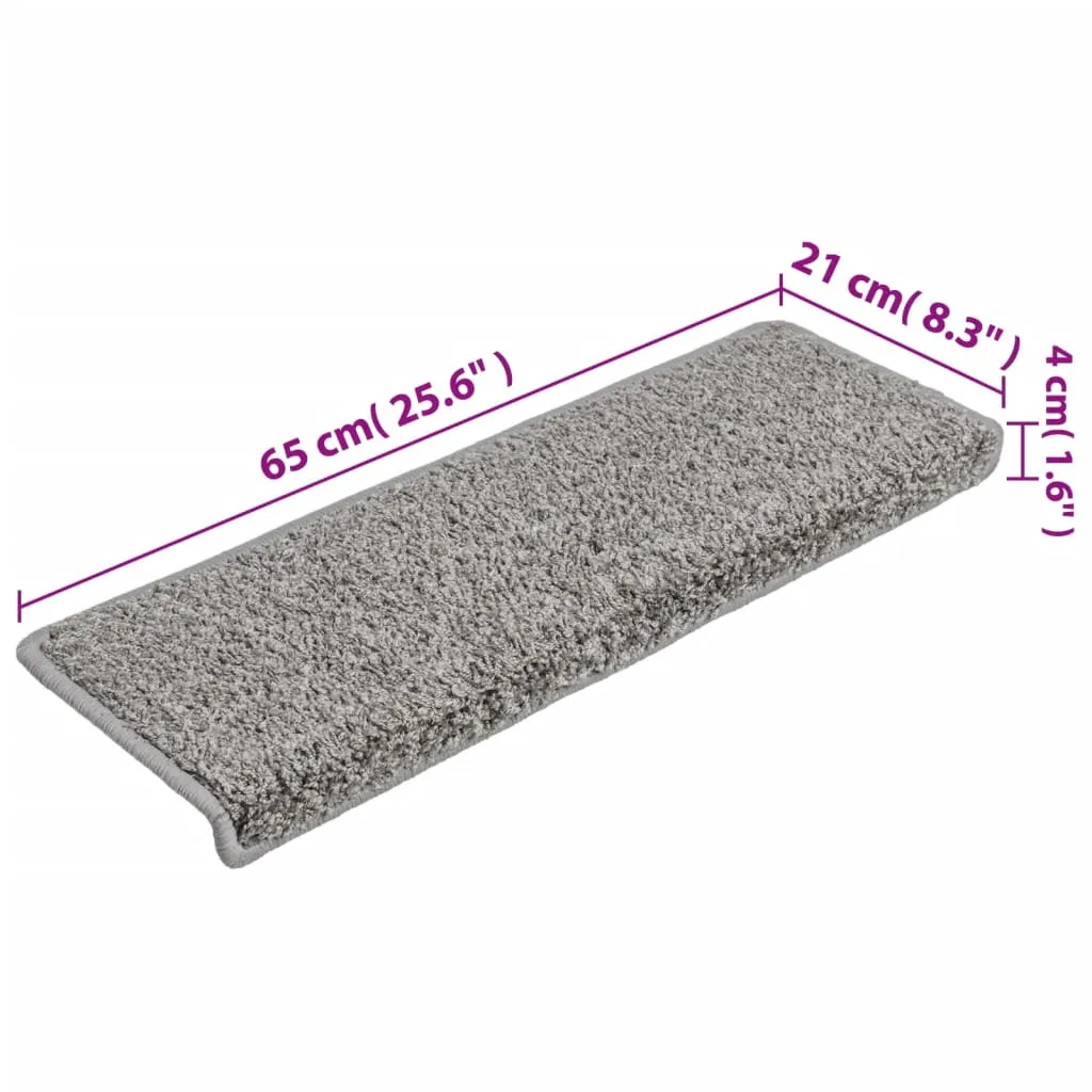 Carpet Stair Treads 15 pcs 65x21x4 cm Grey