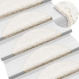 Carpet Stair Treads 15 pcs White 56x17x3 cm