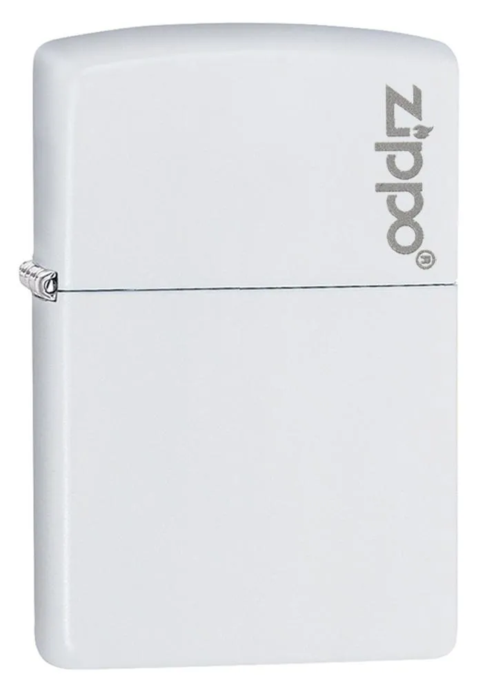 Classic White Matte Zippo Logo