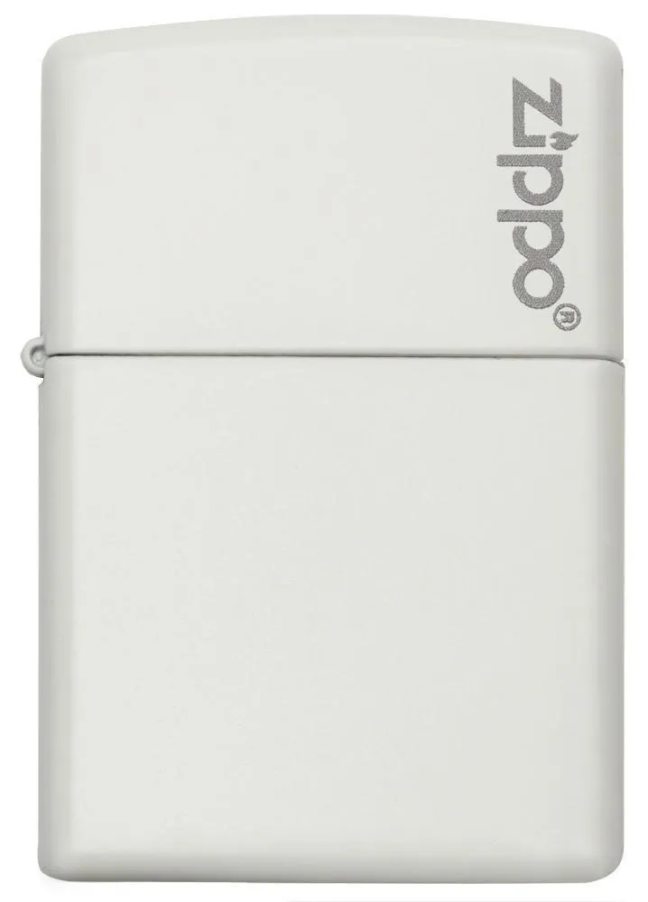 Classic White Matte Zippo Logo