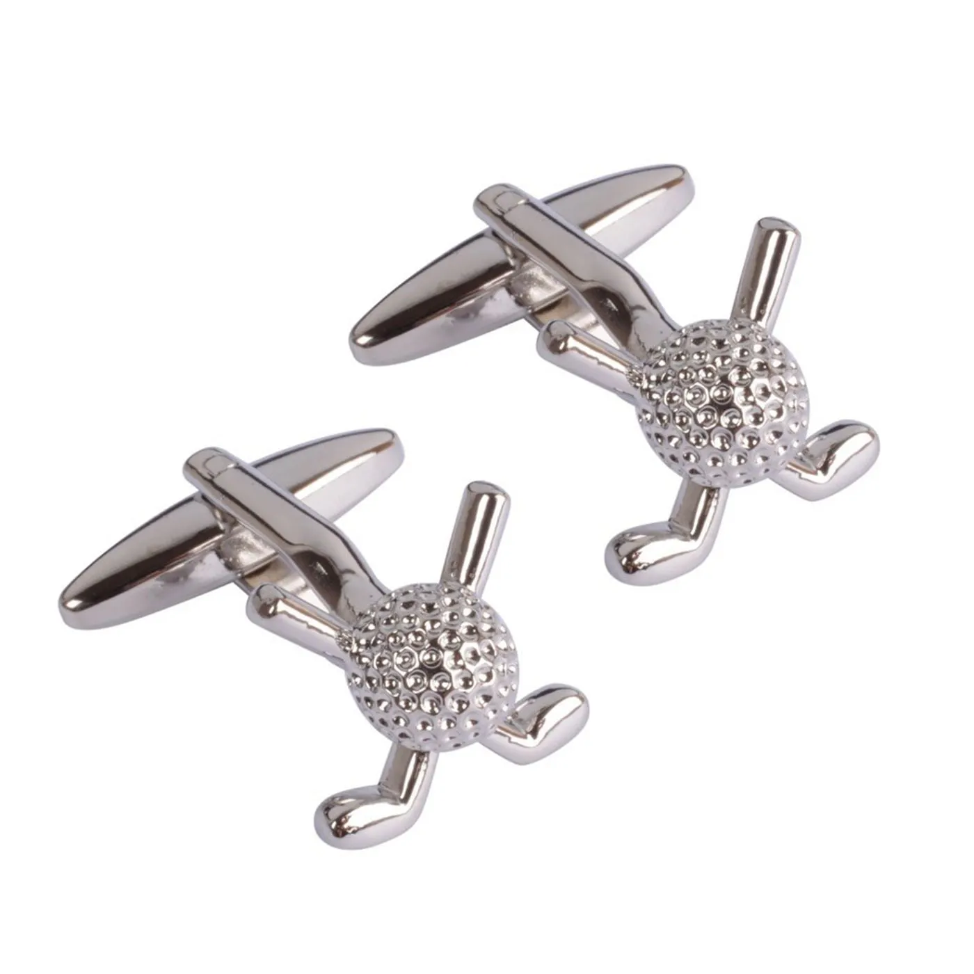 Crossed Golf Clubs and Ball Cufflinks