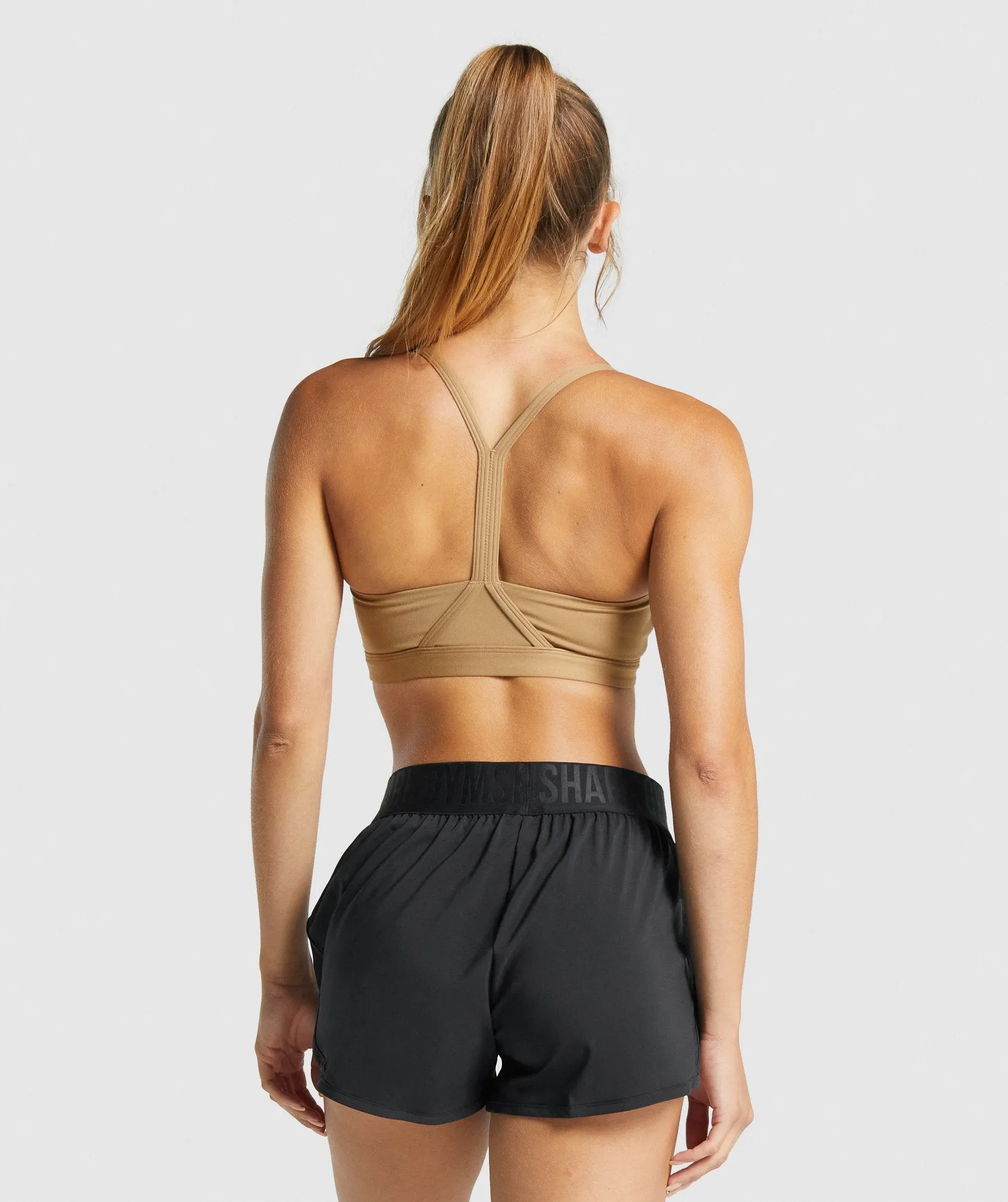 Gymshark V Neck Sports Bra - Light Brown