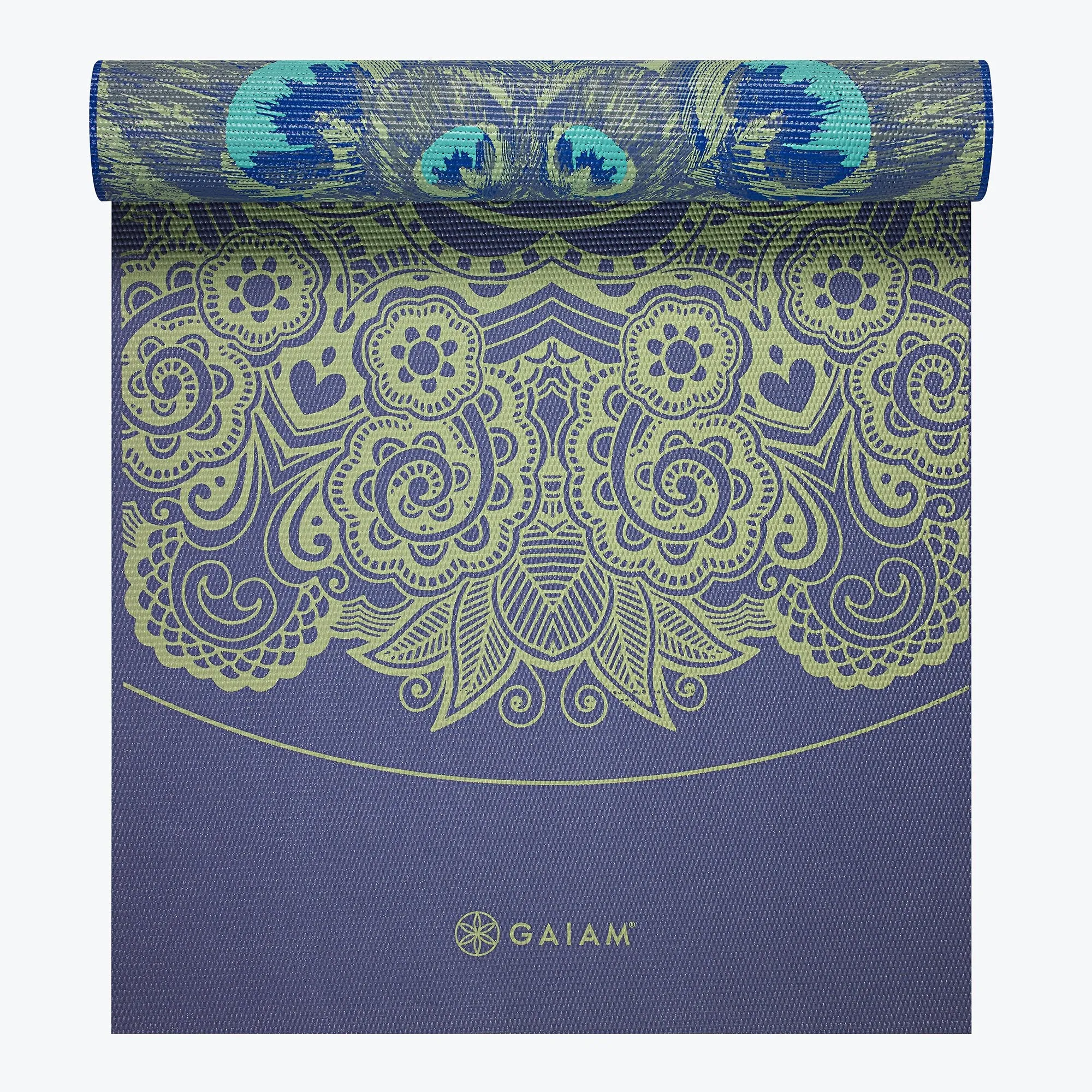 Reversible Peacock Lace Yoga Mat (6mm)