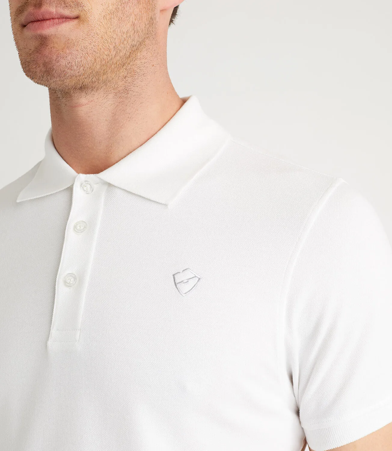 Samuel Cotton Pique Polo - White