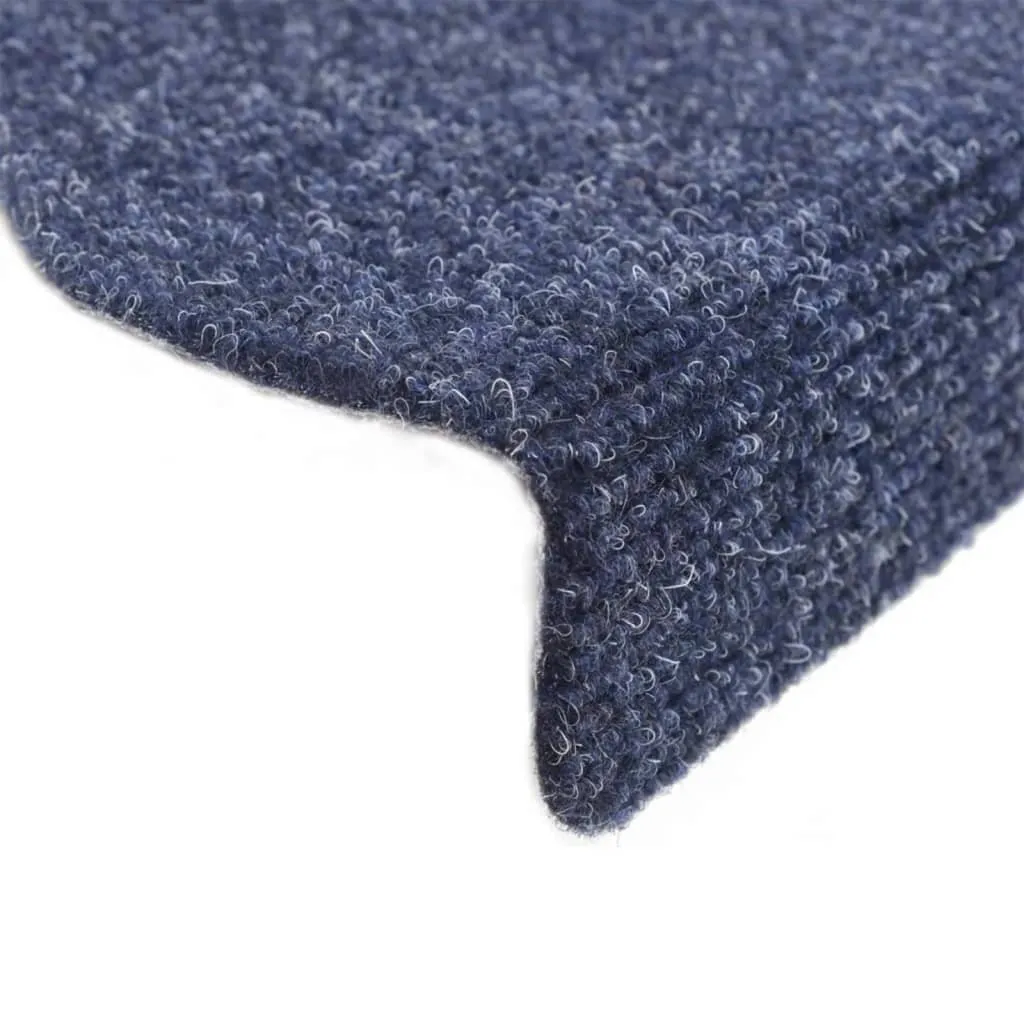 Self-adhesive Stair Mats 5 pcs Blue 56x17x3 cm Needle Punch