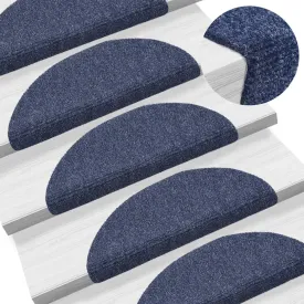 Self-adhesive Stair Mats 5 pcs Blue 56x17x3 cm Needle Punch