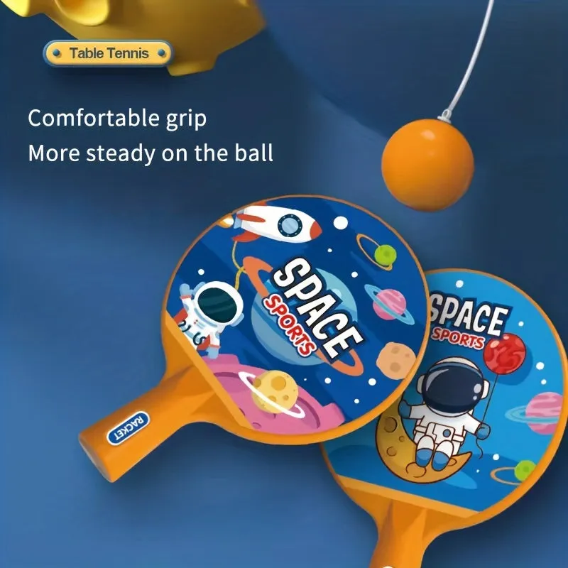 Spacethemed Table Tennis Set for Kids Indoor Eye Exercise Trainer