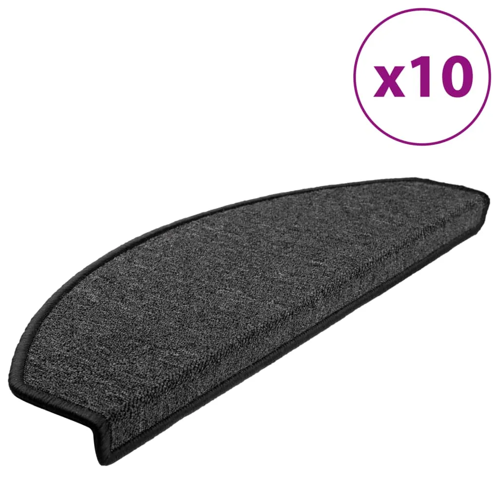 Stair Mats 10 pcs 65x24x4 cm Anthracite