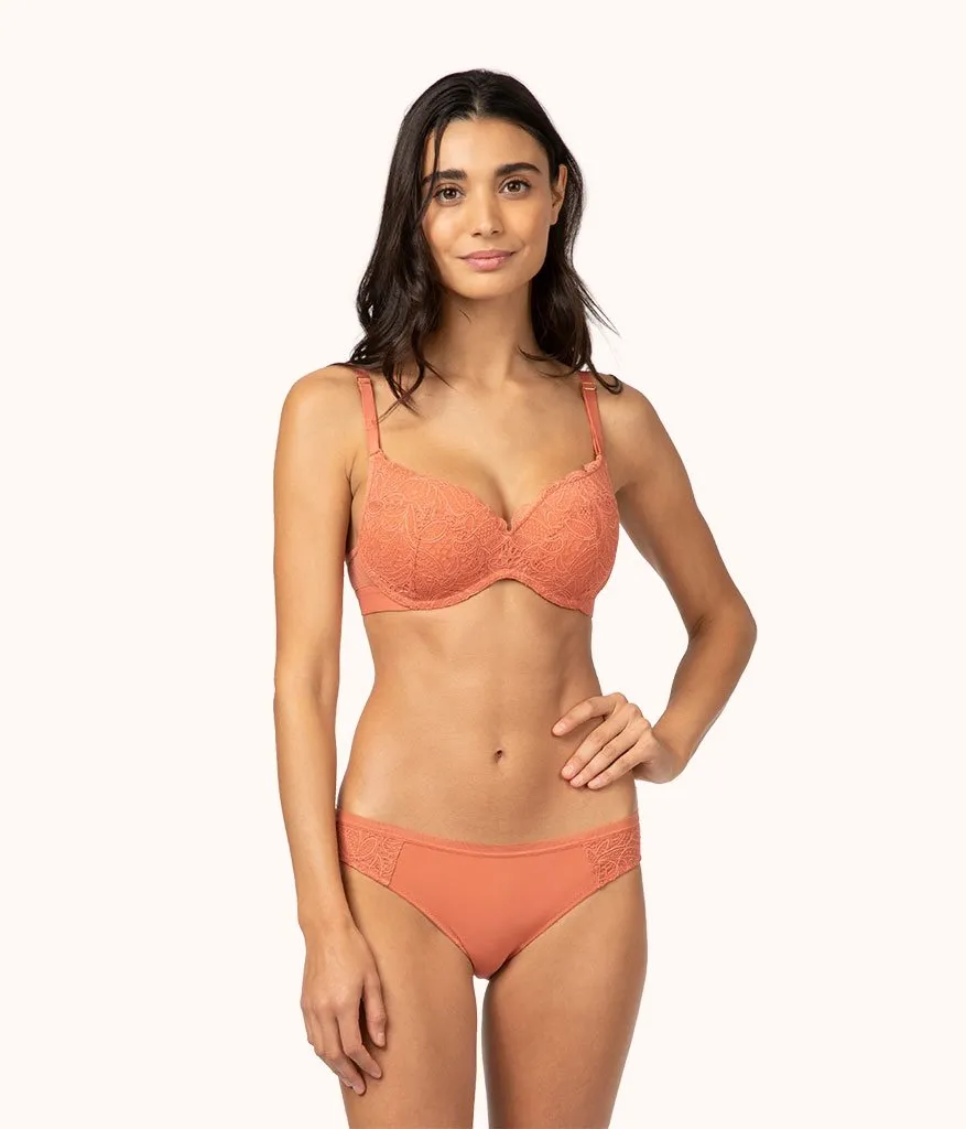 The Lace No-Wire Push-Up Trio: Terracotta/Jet Black/Toasted Almond