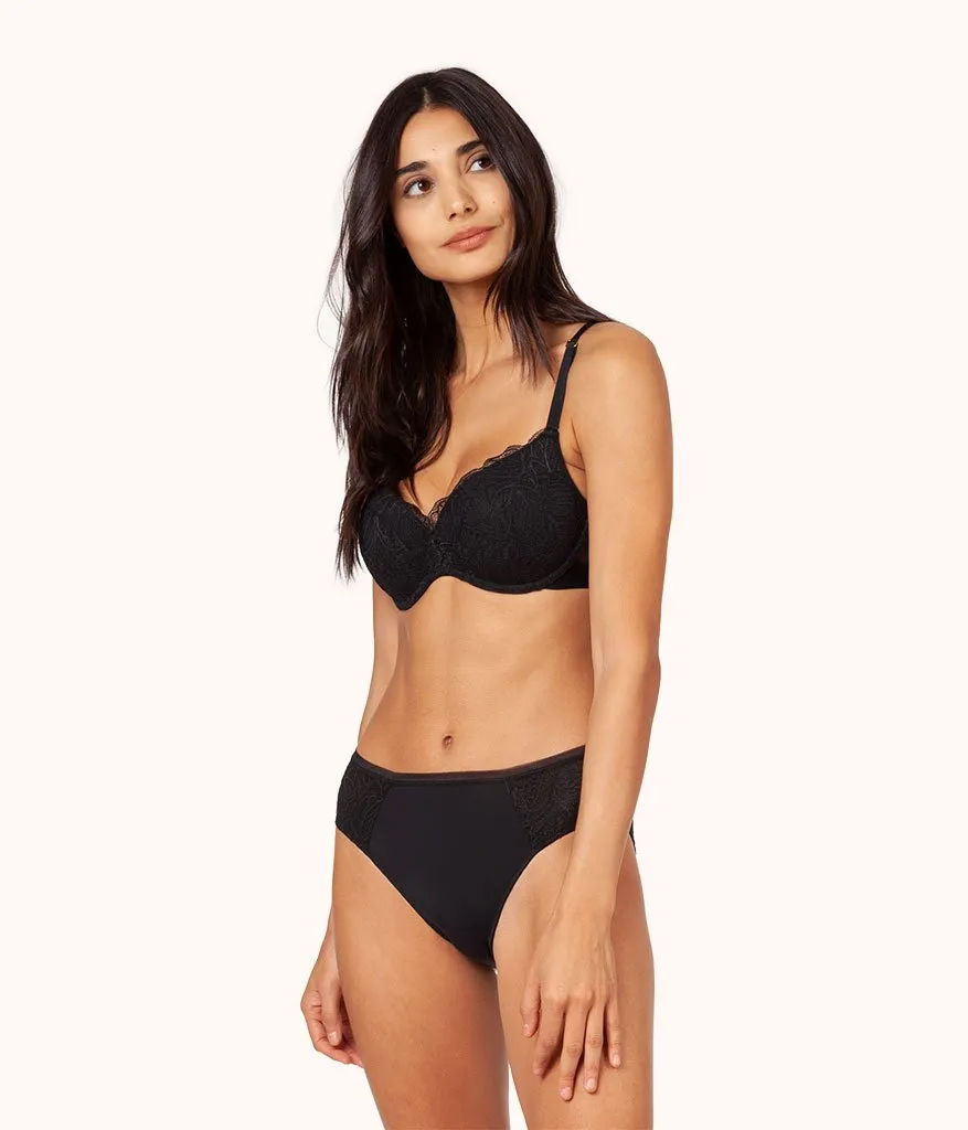 The Lace No-Wire Push-Up Trio: Terracotta/Jet Black/Toasted Almond