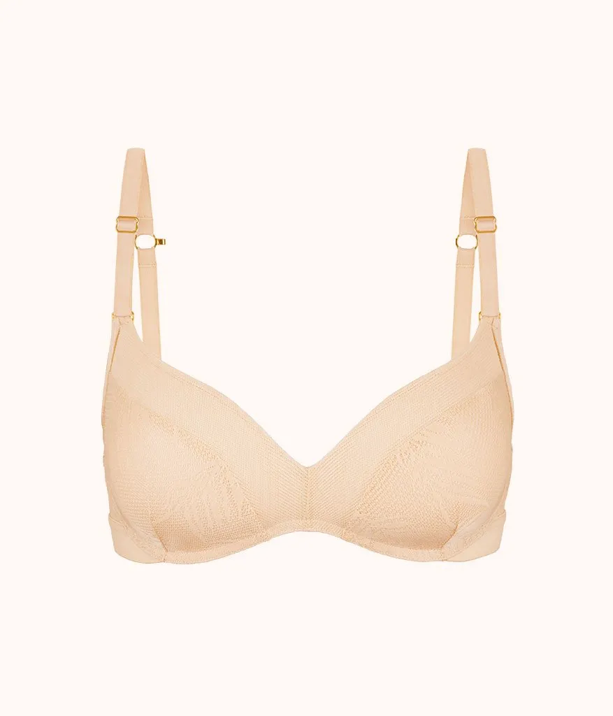 The Smooth Lace No-Wire Push-Up Bra: Toasted Almond