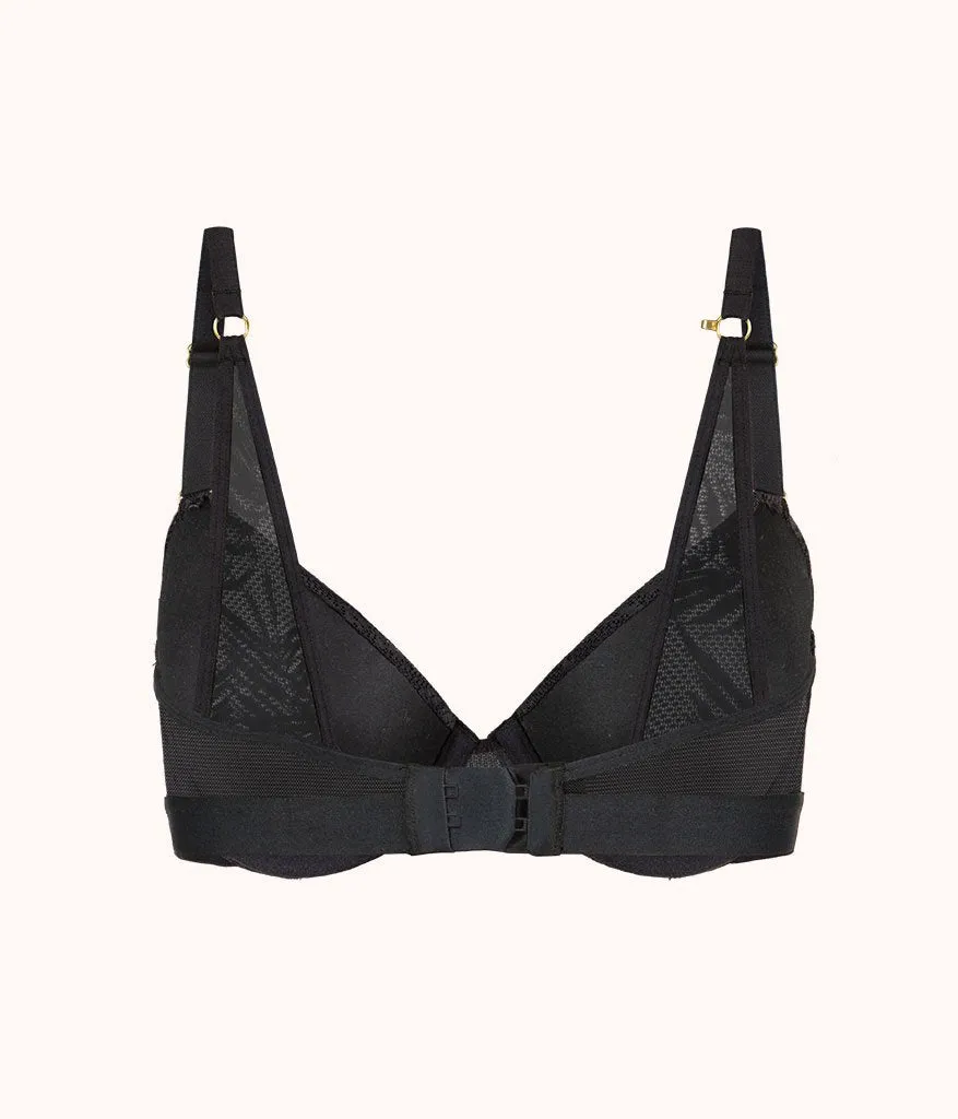 The Smooth Lace T-Shirt Bra: Jet Black