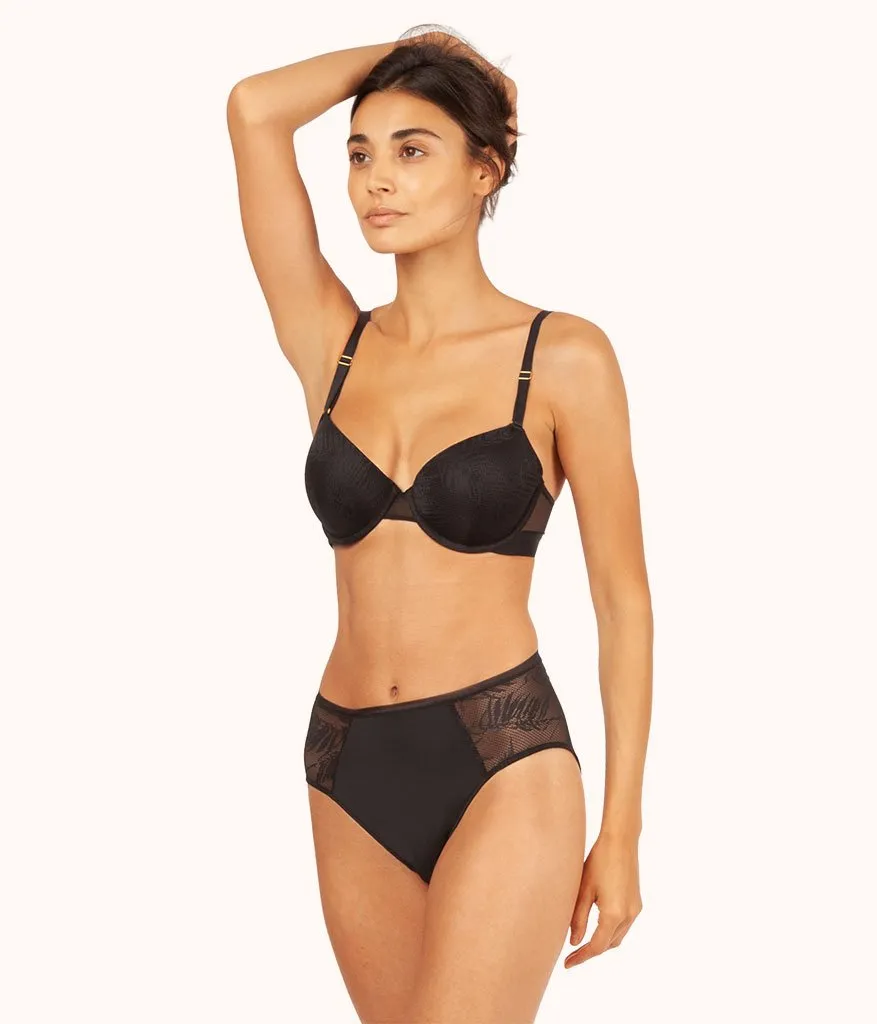 The Smooth Lace T-Shirt Bra: Jet Black