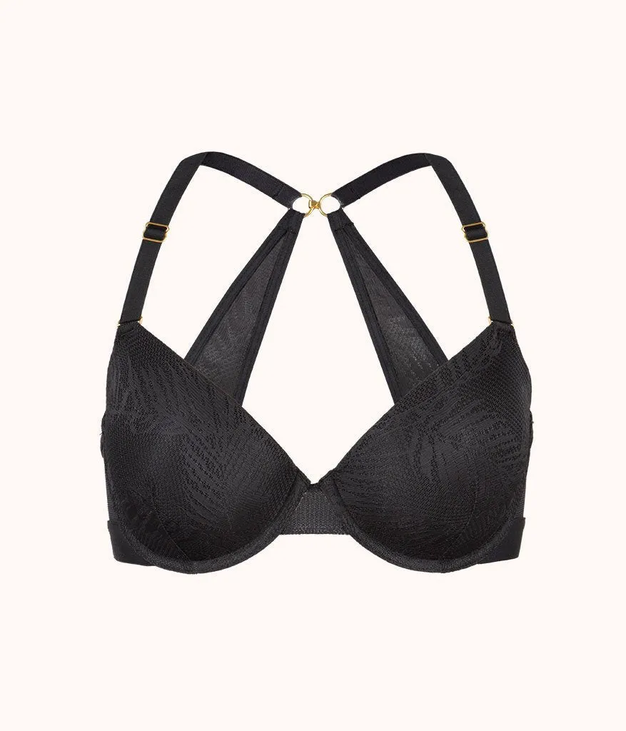 The Smooth Lace T-Shirt Bra: Jet Black