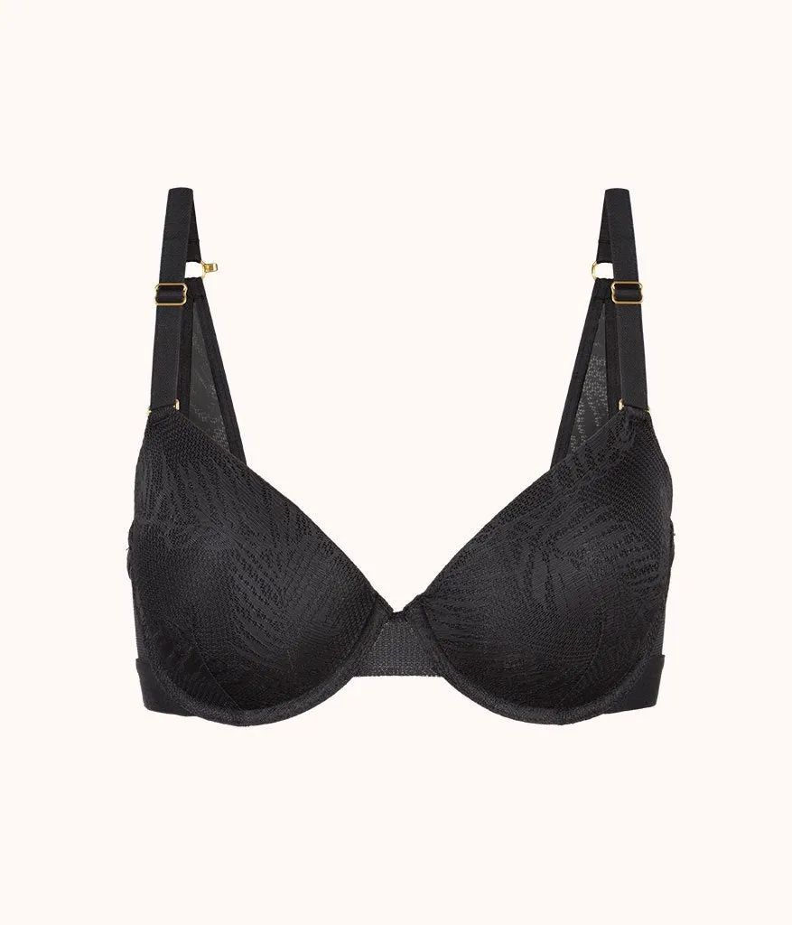 The Smooth Lace T-Shirt Bra: Jet Black