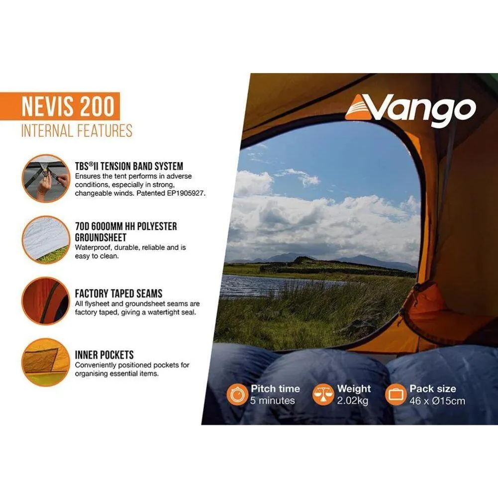 Vango Nevis 200 Tent - 2 Man Trekking Tent