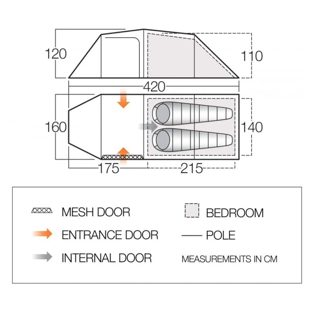 Vango Omega 250 Eco Tent - 2 Man Tunnel Tent