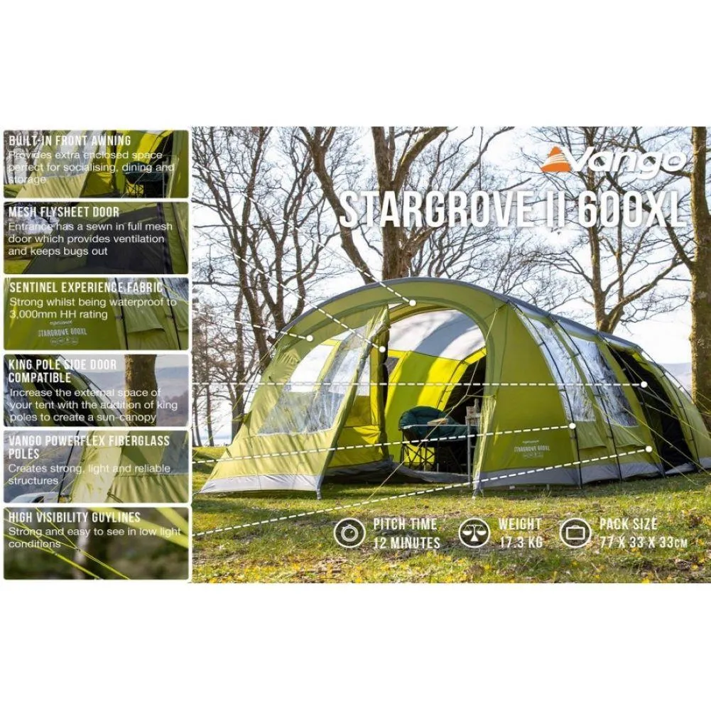 Vango Stargrove 11 600XL Tent - 6 Man Poled Family Tent (2022)