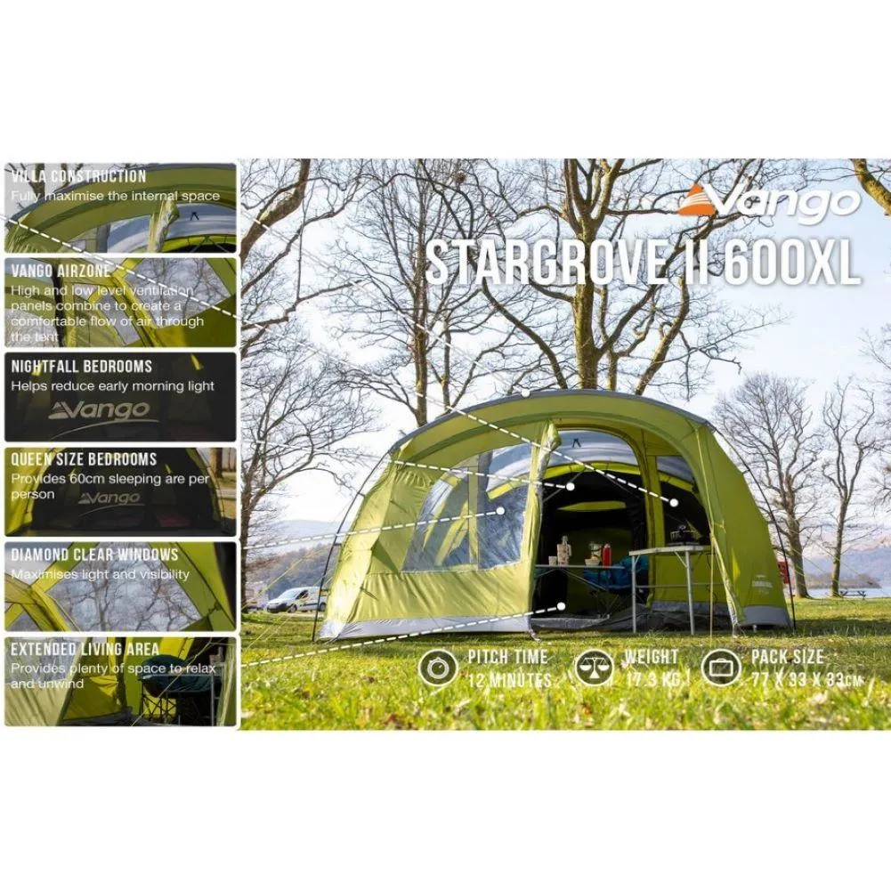 Vango Stargrove 11 600XL Tent - 6 Man Poled Family Tent (2022)