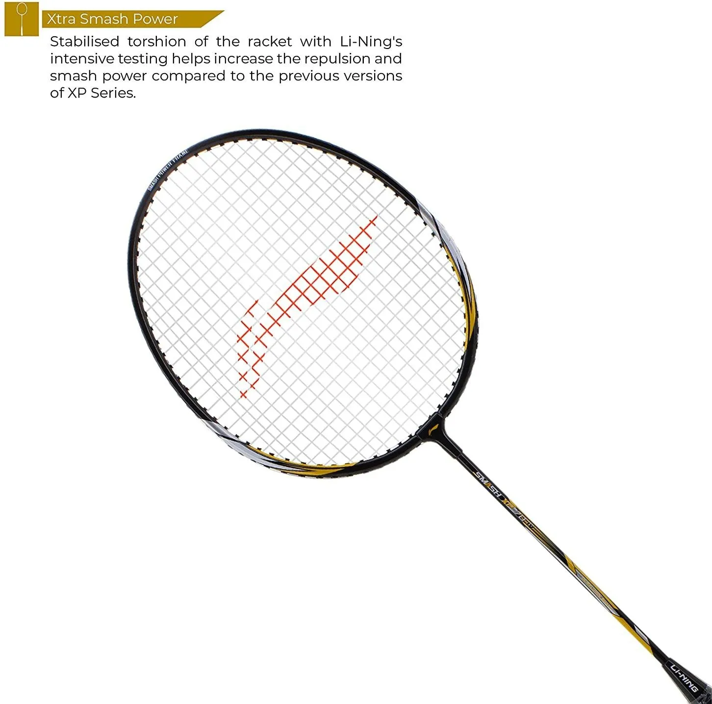 XP-IV Strung Badminton Racket With Free Head Cover | Pack of 21 Grip